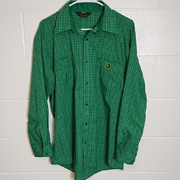 Vintage John Deere Lightweight Snap Down Shirt - Picture 1 of 9